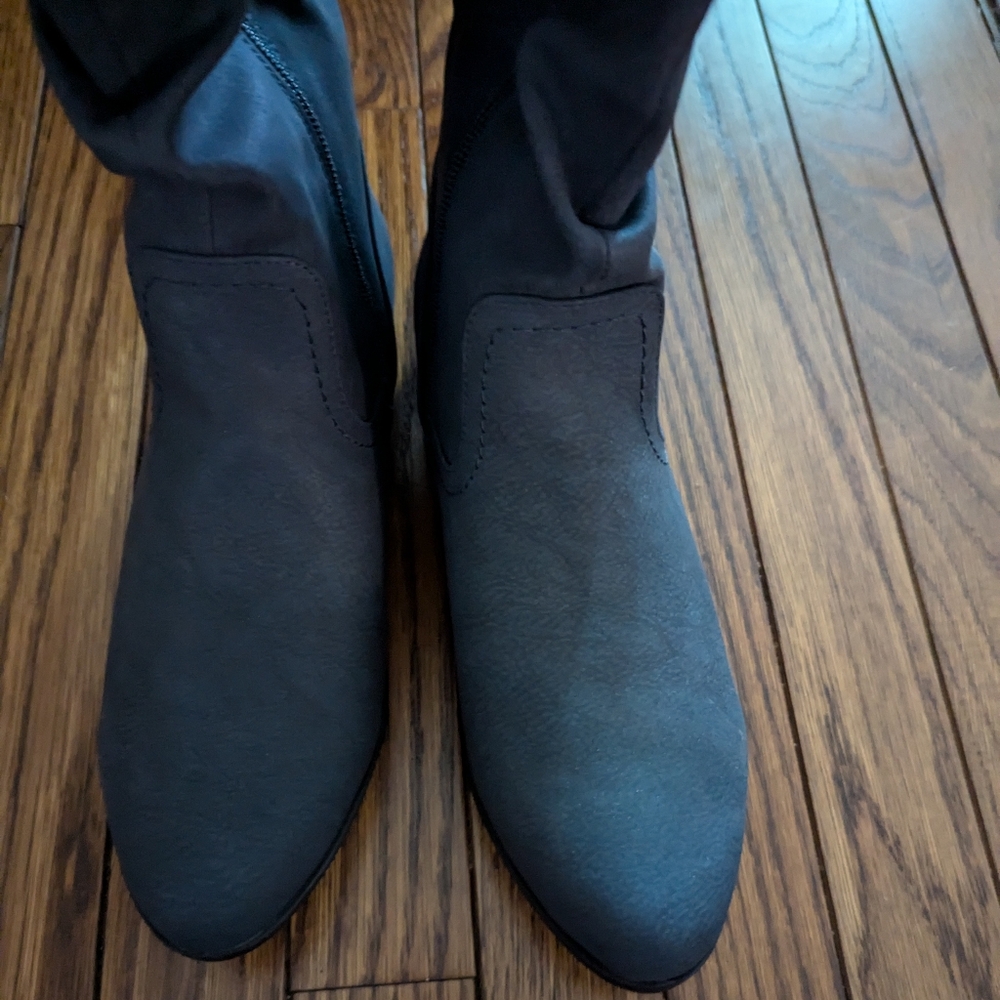 🆕 NWT Cliffs by White Mountain navy faux suede flat knee high boots - Picture 8 of 11